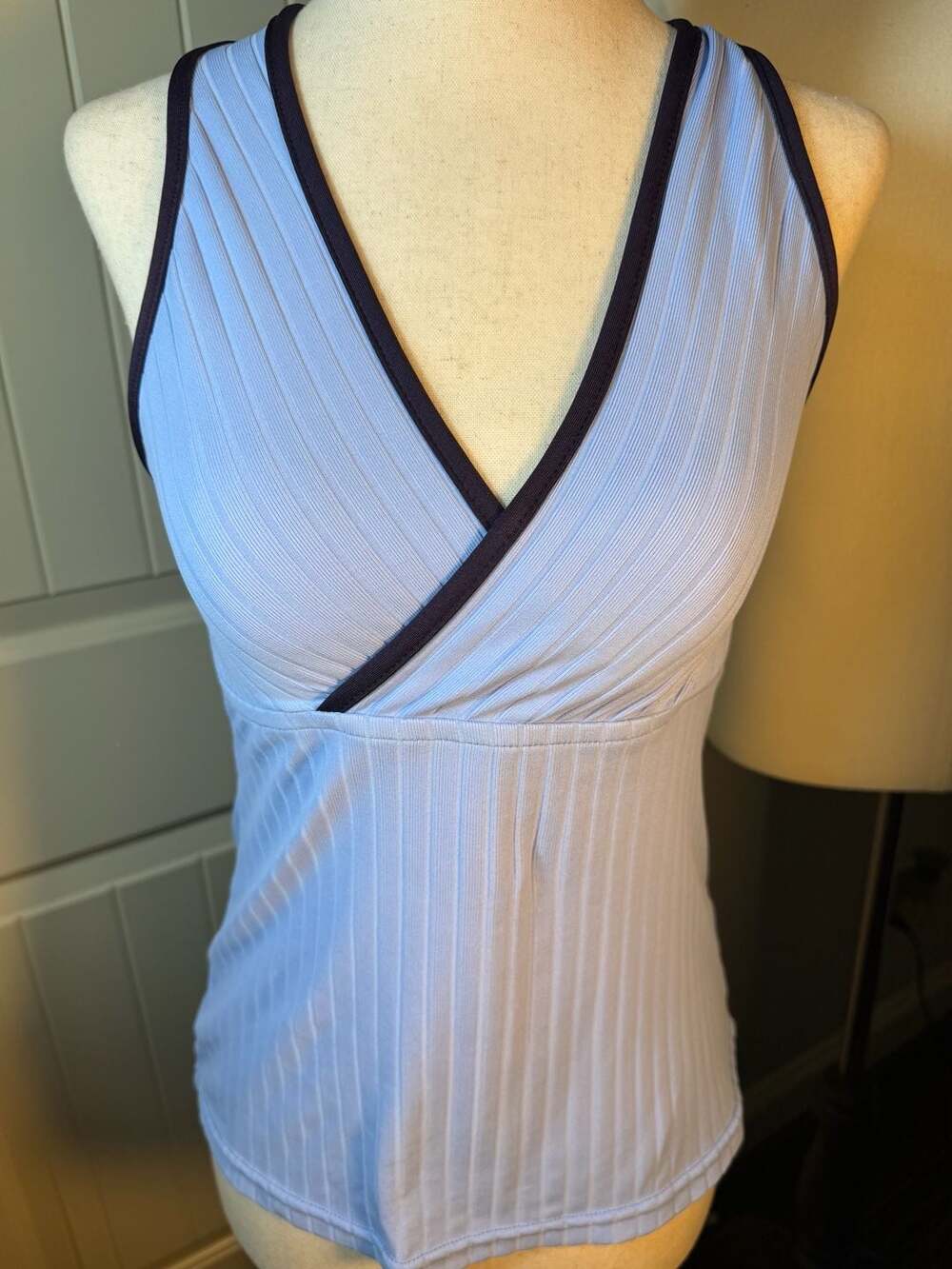 Y2KMossimo Tank Top Size S Light Blue Ribbed V-Neck Racerback b1463